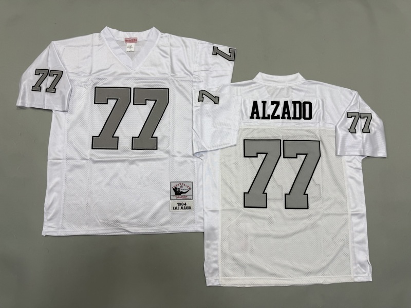 Men 2025 Nike Oakland Raiders #77 Alzado white Throwback Limited NFL Jersey style 001->oakland raiders->NFL Jersey